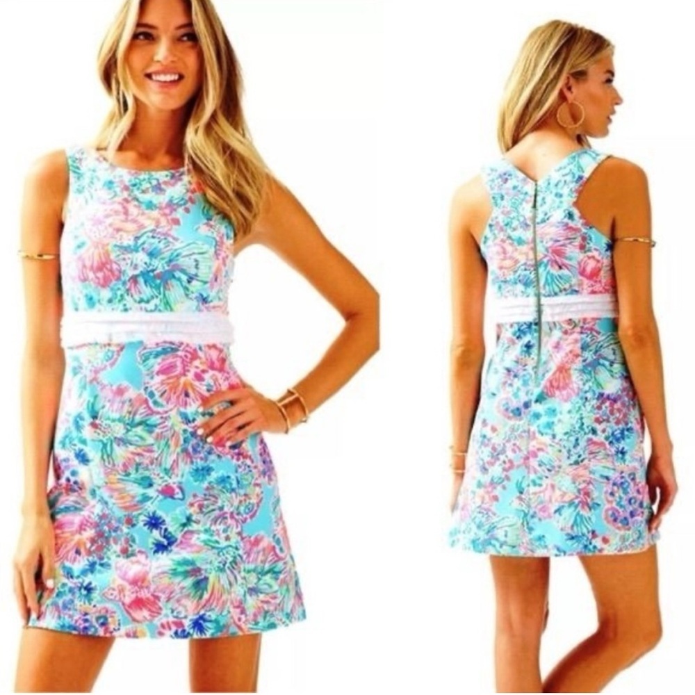 Lilly Pulitzer Arden Shift Dress Serene Blue Gypsea Print Size Medium